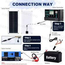 7000W Solar System Complete Kit Dual12V/24V To 110V/220V Inverter 100A Controller 200W Panel Off-Grid for Home/Camping Backup - SEP-12K-E7000 - Ver 7