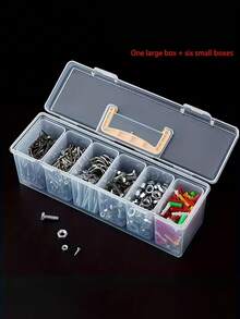 Caja de almacenamiento de herramientas transparente y portátil con múltiples compartimentos, organizador de accesorios como tornillos y llaves para el hogar, caja de clasificación de juguetes, contenedor de almacenamiento portátil con divisiones - Multicolor - Ver 7