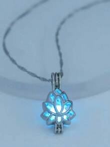 1 件夜光镂空莲花吊坠项链，适合万圣节和派对 - 夜光蓮花項鍊 - 查看 13