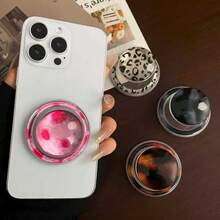 1pc Creative Leopard Print Crystal Ball Magnetic Phone Holder, Suitable For MagSafe, Strong Adsorption, Adjustable Desk Balloon Phone Stand - Multicolor - View 1