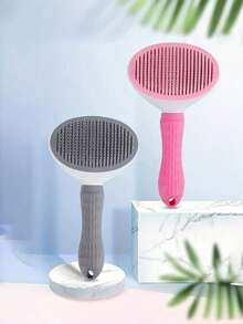 1PC Upgraded Self Cleaning Cat Grooming Brush, Slicker Brush For Dogs & Cats, Gently Removes Loose Undercoat Mats Tangled Hair, Pet Massage & Grooming Tool - Multicolor - View 9