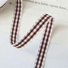 5yards 10mm Wavy Edge Plaid Ribbon Grid Bows & Ribbons For Home Wedding Christmas Valentine's Day Decorations DIY Gift Wrapping - Pick Colors - View 10