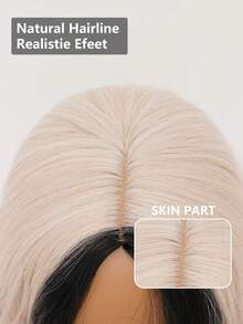 clouder Peluca larga ondulada y rizada de fibra sintética resistente al calor con flequillo central, de color negro con destellos dorados, estilo gótico punk, adecuada para uso diario, cosplay, estilo callejero, fiestas, festivales de música, estética Y2K, estilo académico de vanguardia y looks de moda punk moderno - Resaltar negro - Ver 7