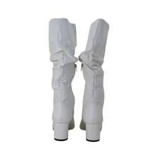 Women's Ruched Boot, Winter Fashion, Lirom Style, With Chunky Square Heel And Comfortable Toe. - White - View 5