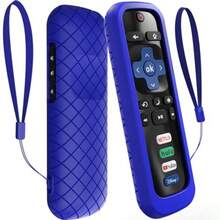 Dark Blue Silicone Sleeve Cover For Roku Stick Remote Case Compatible With Hisense And  Smart TV Controllers Protective Holder For Remote Control - 夜光藍 - 查看 8
