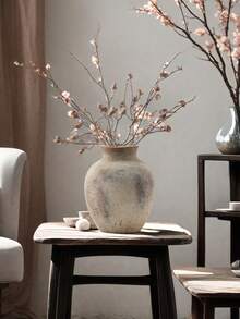1 Stück Vintage rustikale Keramikvase, geeignet für japanischen Stil Unterkunft, Bauernhaus Interieur Blumendekoration, elegante Vase für den Eingangsbereich, Heimdekoration, Raumdekoration, Glasvase - Mehrfarbig 4 - Übersicht 8