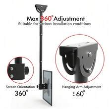 Adjustable TMC-7004 Retractable Ceiling Mount TV Bracket For 32"-55" Flat Screen Sturdy Roof Rack Pole TV Mount For Home Office Hotel Use Valentine's Day Gift - Default - View 5