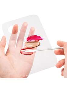 亚克力透明粉底调色盘，不锈钢调色刮刀套装，双头粉底调色刀，适用于化妆、美甲、美容 - 彩色 - 查看 5