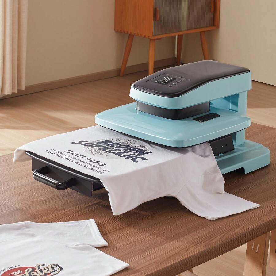 Auto Heat Press Machine Kit Tumbler Press 2-In-1, 15 X 15 In Smart T Shirt Press Machine With Auto Release, Tumbler Press Machine For 11-30 Oz Tumblers, For Sublimation Heat Transfers Projects - 淺藍色 - 查看 1