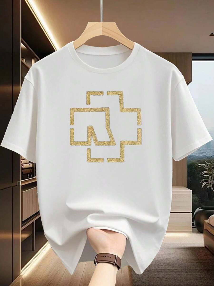 Camiseta Casual de Talla Grande con Textura, Absorbe Humedad, Estilo Hip-Hop, Secado Rápido, Cómoda y Moderna - [Blanco] - Ver 1