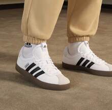 Adidas VL COURT 3.0 Comfortable, Shock-Cushioning Low-Top Sneakers, Men's, White - Black and White - View 1