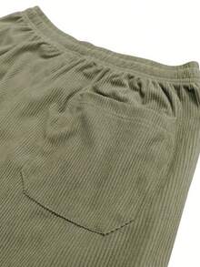 Hidkat Women's Corduroy Casual Drawstring Waist Pants, Suitable For Daily Casual And Outdoor Wear, Spring/Autumn Winter - Green - View 7