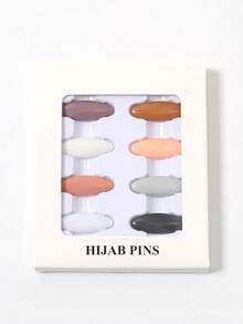 8入組套女式時尚多彩配件套裝，包括圍巾夾、髮夾、圍巾和衣服胸針 - 彩色 - 查看 6