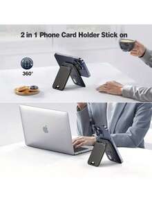 Magnetic Multifunctional Phone Holder Card Wallet, Ultra-Thin Genuine Leather PU Material - Strong Magnetic Clasp, Suitable For IPhone 17/15/14/13/12, Adjustable Stand, 3 Card Slots, Perfect For Daily Use, Fashionable Wallet Design, Durable - Multicolor - View 6