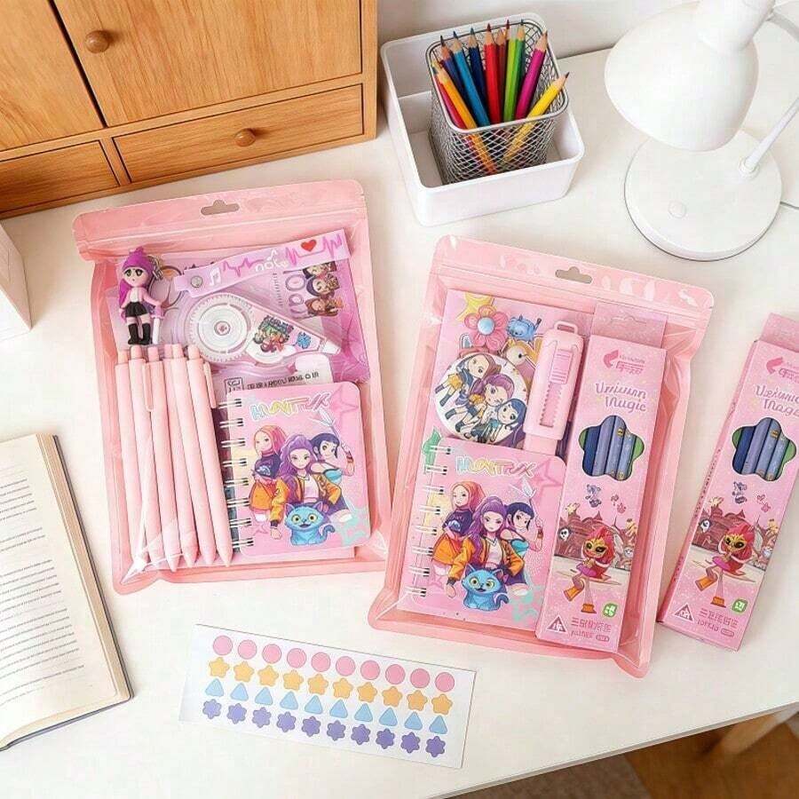 Back To School Essential! KpopDemonHunters Stationery Set - The Top Choice For Students Who Love High Visuals. Perfect As Class Recognition Souvenir Or Birthday/Valentine's Day Gift. - Multicolor - View 1