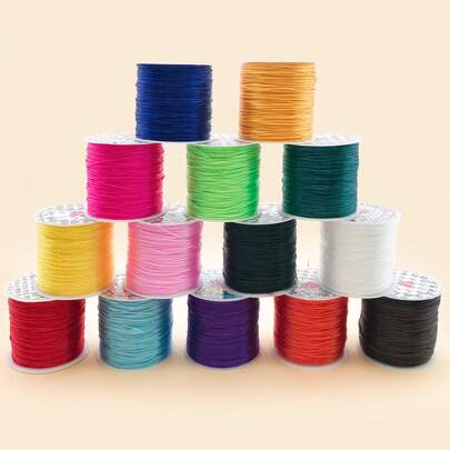 1 rulle 50 meter flerfärgad elastisk tråd, stark och töjbar pärltråd, lämplig för att tillverka armband, halsband och örhängen