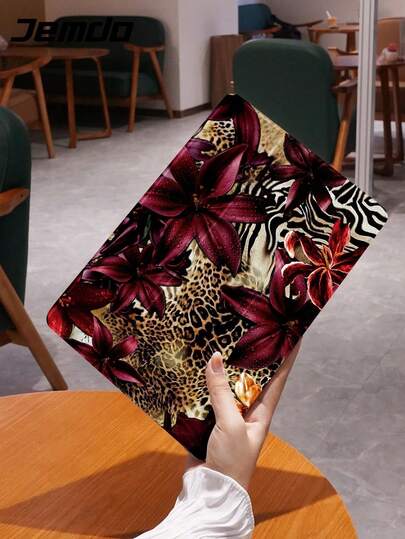 1pc Vintage Leopard Print & Hibiscus Flower Pattern Tablet Protective Case, Compatible With IPad 10.2", IPad Pro 2021/2020/IPad (A16) 11", 11th Gen 2025/10th Gen, Galaxy Tab A8 10.5" 2022, Matepad 10.4/Tab, Anti-Drop, With Pencil Slot, Sleep/Wake Support, Best Gift For Tablet Users