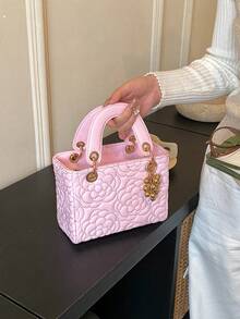 Dedoo Niche 高端 Daifei 女款包 2026 時尚奢華熱銷新款刺繡包，手提包、單肩包與斜挎包，適用度假旅行、通勤、禮物、派對、新娘包 - 粉色 - 查看 6