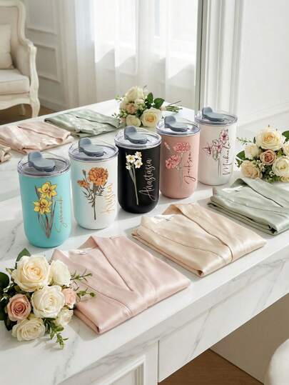 Personalized Name Tumbler, Customized Colorful Stainless Steel Insulated Tumbler- Double Wall Lid, December Birthday Floral Pattern Design,Tumbler With Bridesmaid Gift, Custom Tumbler, Insulated Bridesmaid Tumbler, Tall Tumbler, Gift For Mom, Sorority Gift,Mother's Day Gift, Graduation Gift.