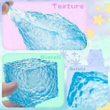 Stress Relief Cube, Novel Water Cube Textured Squeeze , Slow Rebound Stress Relief Finger , Soft Sensory , Relieve Anxiety And Relax, Unique Adult Desktop Fidget - Multicolor - View 7