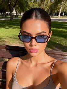 1pc Women Multicolor Plastic Full Frame Geometric Small Frame Fashion Glasses For Daily Life Summer Back To School Tropical Beach Vacay Musical Festival Suitable For All Face Shapes Going Out Outfit Fashion Accessories - Nhiều màu - Xem 10