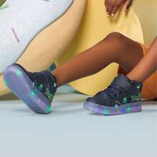 Boys' Dino LED High-Top Sneakers - Ideal For Everyday Use, Comfortable Mid-Top - 藏蓝色 - 查看 7