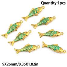 1个不锈钢彩色鱼形单孔吊坠，DIY珠宝制作，手工串珠工艺材料 - diy - 查看 17