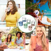 4pcs Reusable Silicone Ice Cube Tray Mold With Lid, Fits 20oz, 30oz, 40oz Insulated Tumblers, Compatible With Stanley Back To School Series - Multicolor - View 5