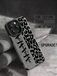 Skin-Friendly Texture Phone Case Comfortable Texture With Minimalist Creative Leopard Print MA-MA Pattern Phone Case UV Printing Compatible With IPhone 17 17Pro Air 17 Pro Max 11 12 13 14 15 16 Pro Max/Pro/Plus, Warm And Aesthetic Value - Grey - View 2