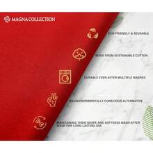 Magna Collection Table Runner - Red Table Runners For Dining Table 33cm X 183cm - 100% Cotton Durable And Wrinkle-Resistant Stitching Ideal For Christmas Party Decoration - Red - View 5
