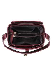 Women Patent Leather Handbag High Quality Lnterior Slot Pocket Leather Bucket Bag Female Shoulder Bag Luxury Brand Crossbody Bag - Red - View 8