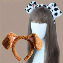 Dalmatian Ear Headband Plush Realistic Animal Ear Cosplay Prop For Anime Convention - Multicolor - View 9