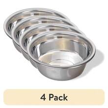 Set Of 4 Durable Stainless Steel Dog Bowls In Silver Color, Lightweight And Ideal For Dog Feeding - 4 - View 1