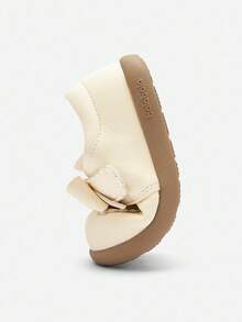 Balabala Girls Cute Bow Mary Jane Shoes Soft Sole Toddler Walking Shoes With Embroidery Detail - Off-white - View 6