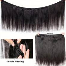 15A Bone Straight Bundles 28 30 32 Inch 3 Bundles Human Hair Bundle  Unprocessed Brazilian Virgin Hair 24 26 28 30 Inch 4 Bundles Human Hair Extensions For Women Natural Color - Natural Black - Xem 6