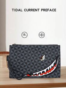 Washing Toiletry Bag Men's Handbag For Sports Business And Travel Storage Bag, Men Allover Graphic Clutch Bag Envelope Bag Underarm Bag Square Bag, Gift For Father Holiday Essentials Fall Stuff Anti-Theft Portable Lightweight Gift For Men Hand Bag Office Supplies Men Gift Gift For Husband Dad Gift Valentines Gift, Valentine Day, Easter - Multicolor - View 3