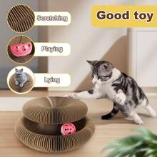 Kitty Cat Toys, 1 PC Magic Organ Kurlz Cat Scratching Board, Modern Indoor Interactive Reversible Toys Scratcher Cardboard Kitten Pads - 1pc - View 2