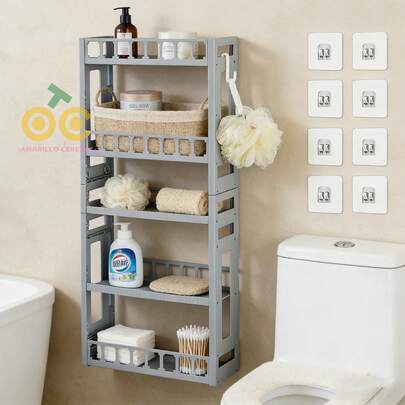 Floating Shelves For Wall, Bathroom Wall-Mounted Shelves, Estante De Almacenamiento De Pared De Cuatro Niveles Para BañO, Estante De Ducha, Estante De Ducha Adhesivo, Estante De Almacenamiento Montado En La Pared, Estante De Almacenamiento De Cocina De BañO De Alta Gama, Estante De Almacenamiento De BañO Montado En La Pared De Tres Capas Sin Perforaciones, Puede Colocar Champú, Gel De Ducha, Papel HigiéNico, Etc. Adecuado Para Almacenamiento En El BañO, Almacenamiento En La Cocina, Almacenamiento Montado En La Pared De Esquina.