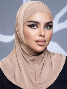 1顶女士中东/阿拉伯/迪拜/土耳其穆斯林经典纯色端庄优雅休闲头巾帽，柔软透气的莫代尔/棉混纺面料，适合日常生活、节日、祈祷等场合。 - 多色 - 查看 16