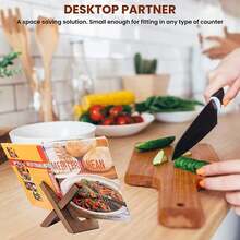 Handmade Recipe Rack, Rustic Farmhouse Style Recipe Rack, Suitable For Kitchen Countertops And Cabinets. - Multicolor - View 1