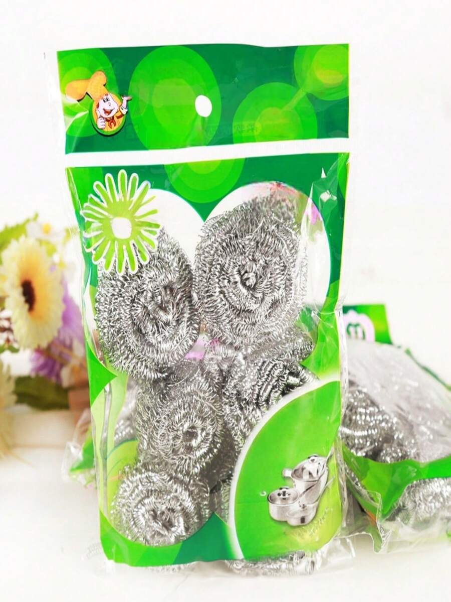 Stainless Steel Dish Scrubber - Reusable, Scratch-Resistant Kitchen And Bathroom Cleaning Ball - Ideal For Restaurants And Home Use, Stain Removal Cleaning Ball - 1pcs - View 1