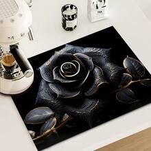 1pc 2D Floral Pattern Stove Protector Mat - Heat Resistant Glass/Kitchen Accessory, Suitable For Stove, Oven, Washing Machine And Dryer - Scratch-Resistant, Easy To Clean Desktop Protector - Multicolor - View 5