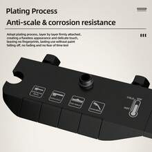Juego de grifería de ducha multifunción de 4 ajustes - Cabezal de ducha de lluvia montado en la pared con teclas de piano, panel superior de rociado grande, con cabezal de ducha de mano y pistola rociadora - Gris Oscuro - Ver 2
