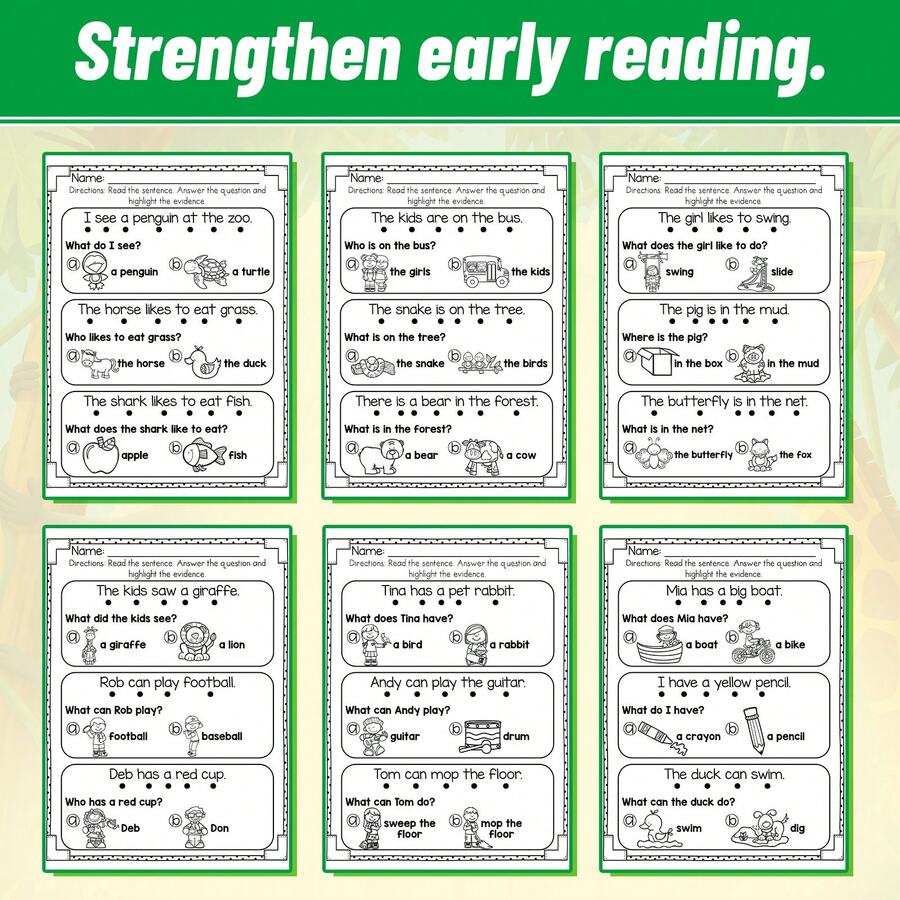 Reading Comprehension Workbook – Short Passages With Simple Questions ...