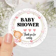 24/72/120pcs Personalized Teddy Bear Baptism Stickers, Sticker Labels, Party Favors Stickers, Gender Reveal Party Stickers, Teddy Bear Stickers, Customized Collection Stickers, Names, Teddy Bear Labels - Multicolor - View 6