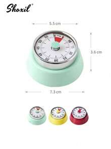 shoxil 1 chiếc đồng hồ bấm giờ nhà bếp kiểu cổ điển bằng thép không gỉ, có mặt sau từ tính, đếm ngược 60 phút và chuông báo lớn - Đồng hồ bấm giờ cơ học lý tưởng cho việc nấu ăn, làm việc văn phòng và học tập. - hẹn giờ - Xem 10