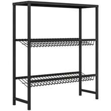 Freestanding Beverage Can Holder, 6-Can Capacity, Adjustable Height, 3 Tiers, Non-Slip, Dimensions 103 X 33 X 113.5 Cm, Black Steel - Black - View 9