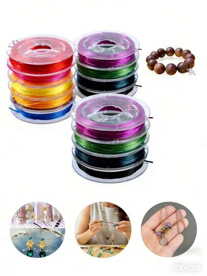 1 Roll Elastic Stretch String For Jewelry Making, Beading Crafts, Bracelets, Necklaces, Stretchable Cord For DIY Beading, Jewelry Making Craft Kit