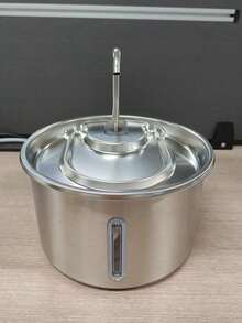 3升/101.45液盎司/0.793加仑不锈钢自动猫咪饮水器 | 静音USB供电宠物喂食器，带水位指示器和蓝色LED灯，金属结构，时尚金属外观，无需电池 - 彩色 - 查看 13