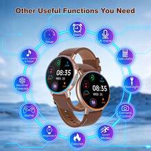 Unisex Smartwatch With Colour Display, Featuring 24/7 Heart Rate Monitoring, Blood Oxygen Saturation Tracking, Blood Pressure Measurement, Sleep And Stress Health Monitoring, Blood And Body Composition Analysis, And Multiple Exercise Modes. - màu nâu - Xem 5